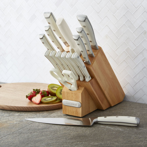Farberware Triple Riveted Knife Block Set, 15Piece, Natural